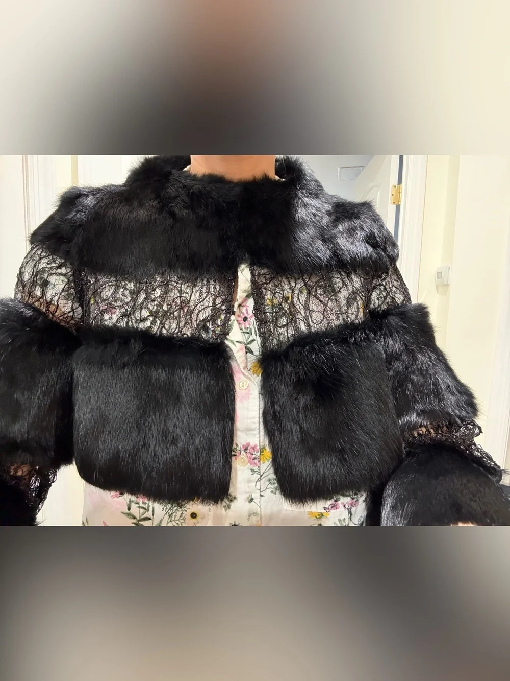 NWOT Alberto Makali genuine fur shrug XS